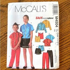 Vintage Y2K 2004 McCalls 4504 Sewing Pattern Women XXS-S Top Skirt Pant COMPLETE